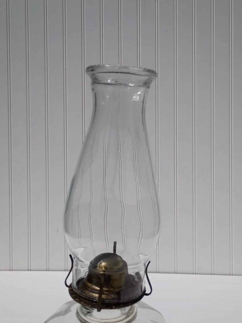 Vintage Anchor Hocking Clear Glass Kerosene Oil Lamp 18